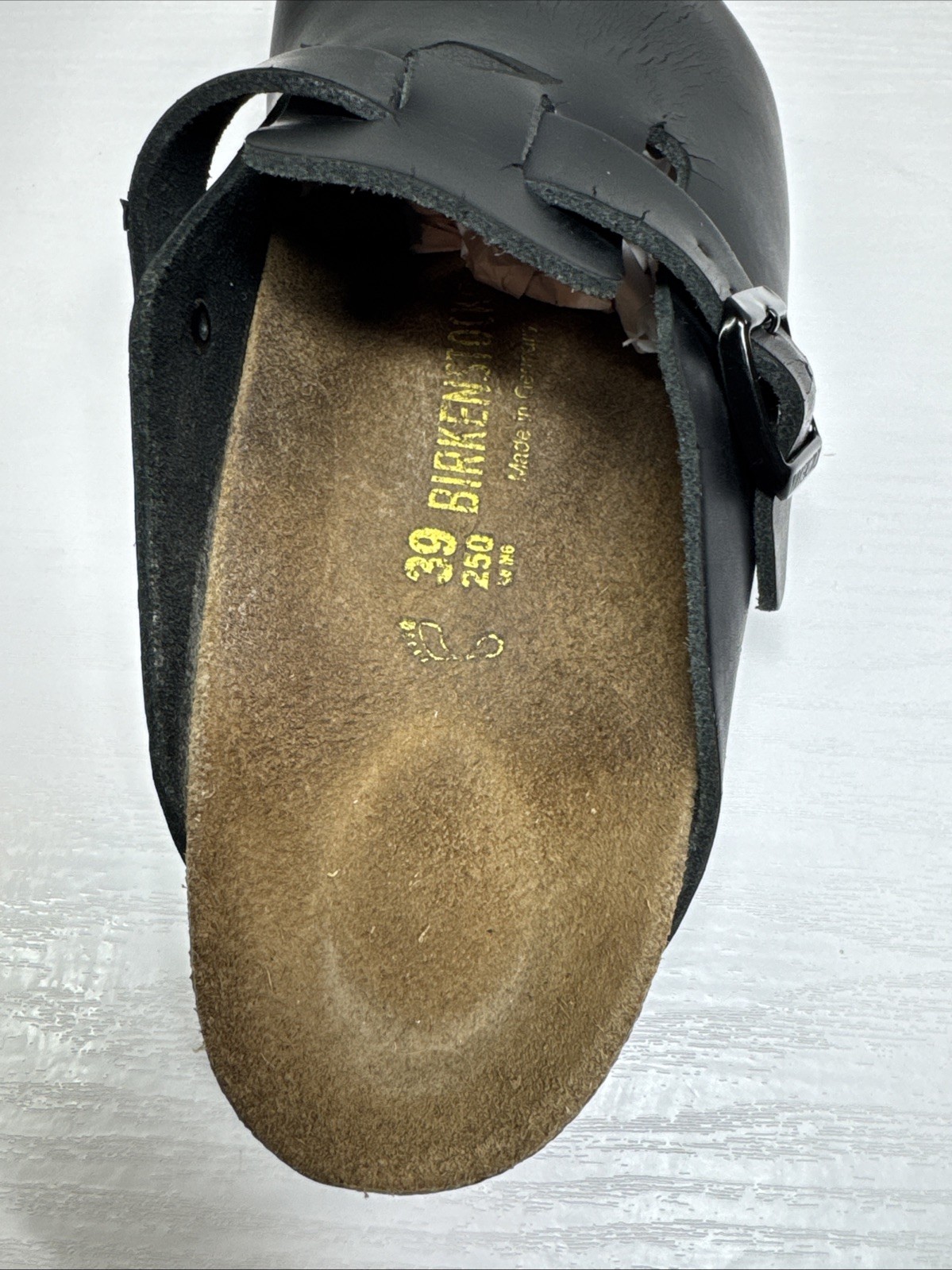 Birkenstock Boston Leather Black Clogs US Size 8-8.5 Women’s – Used – See Pics!