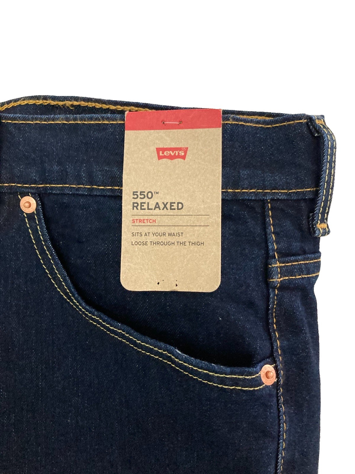 Men’s Levi’s 550 Relaxed Fit Jeans Dark Wash Blue Size 50×29 NWT
