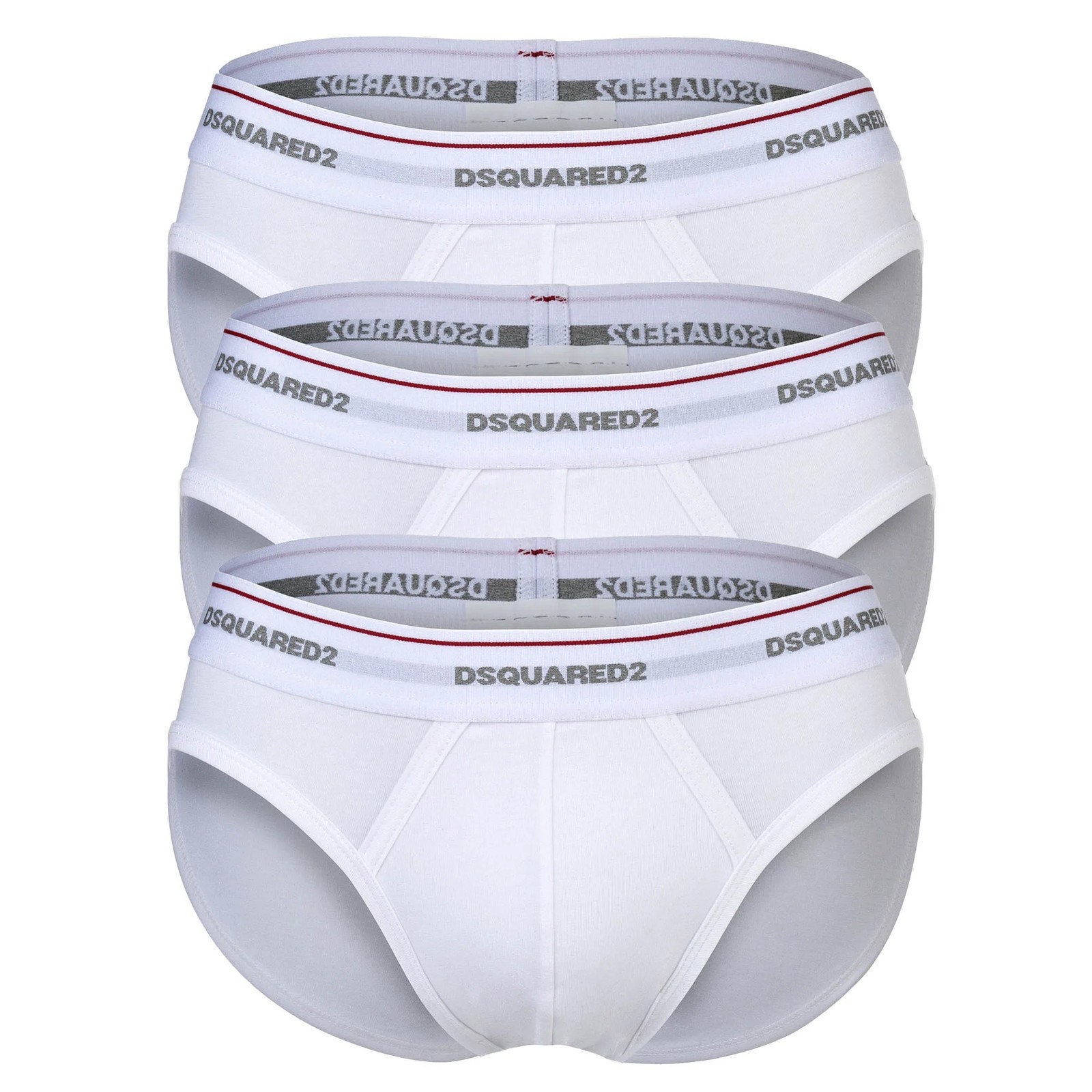 DSQUARED2 Men’s Briefs, 3-Pack – Cotton Stretch, Logo Band