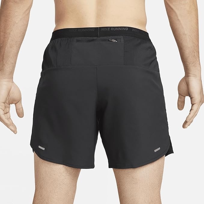 Nike Stride Dri-FIT Mens 7″ Brief-Lined Running Athletic Shorts Black DM4761-010