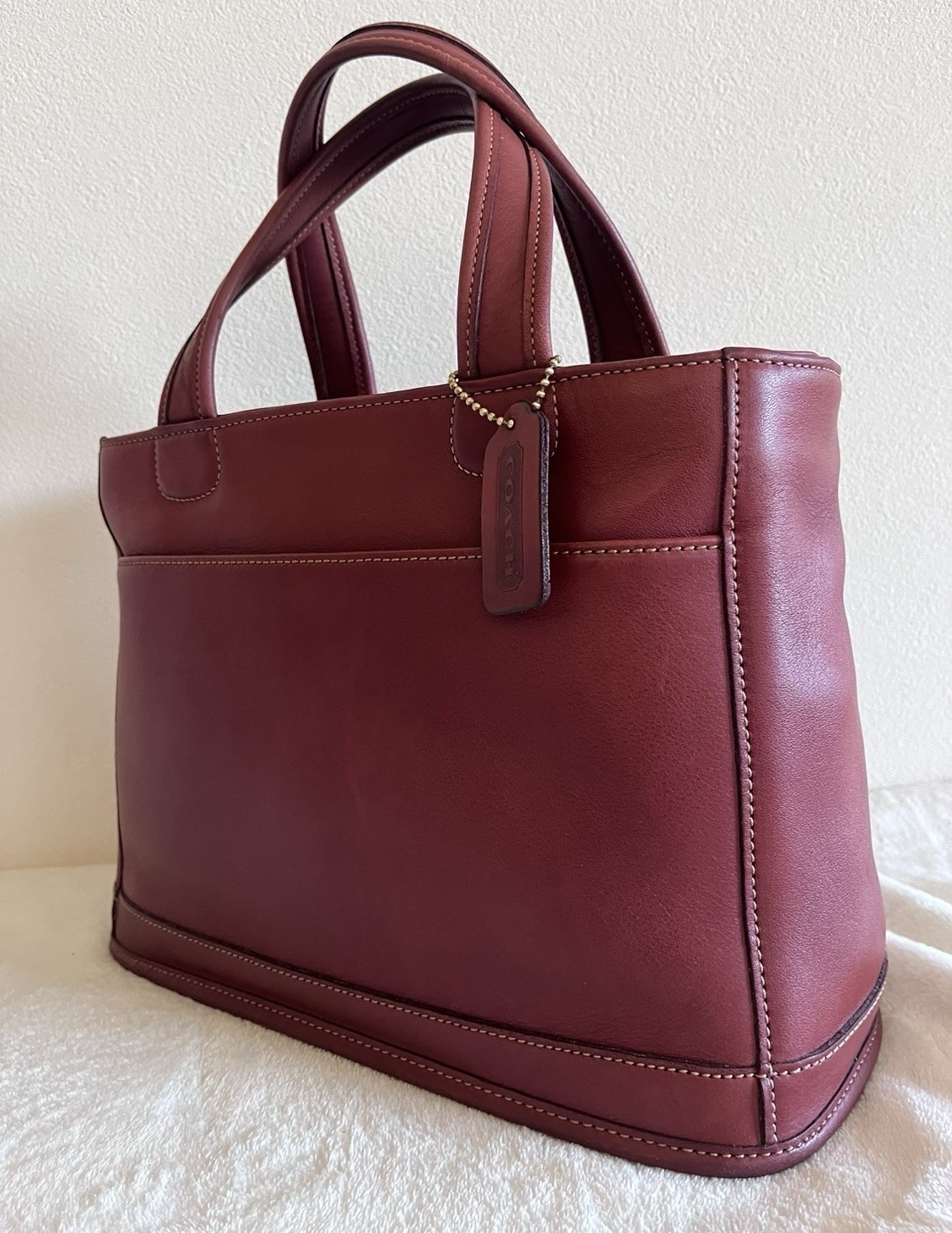 Coach Vintage Bleecker Satchel 9303 Rare Burgundy Leather Tote Bag Made in USA