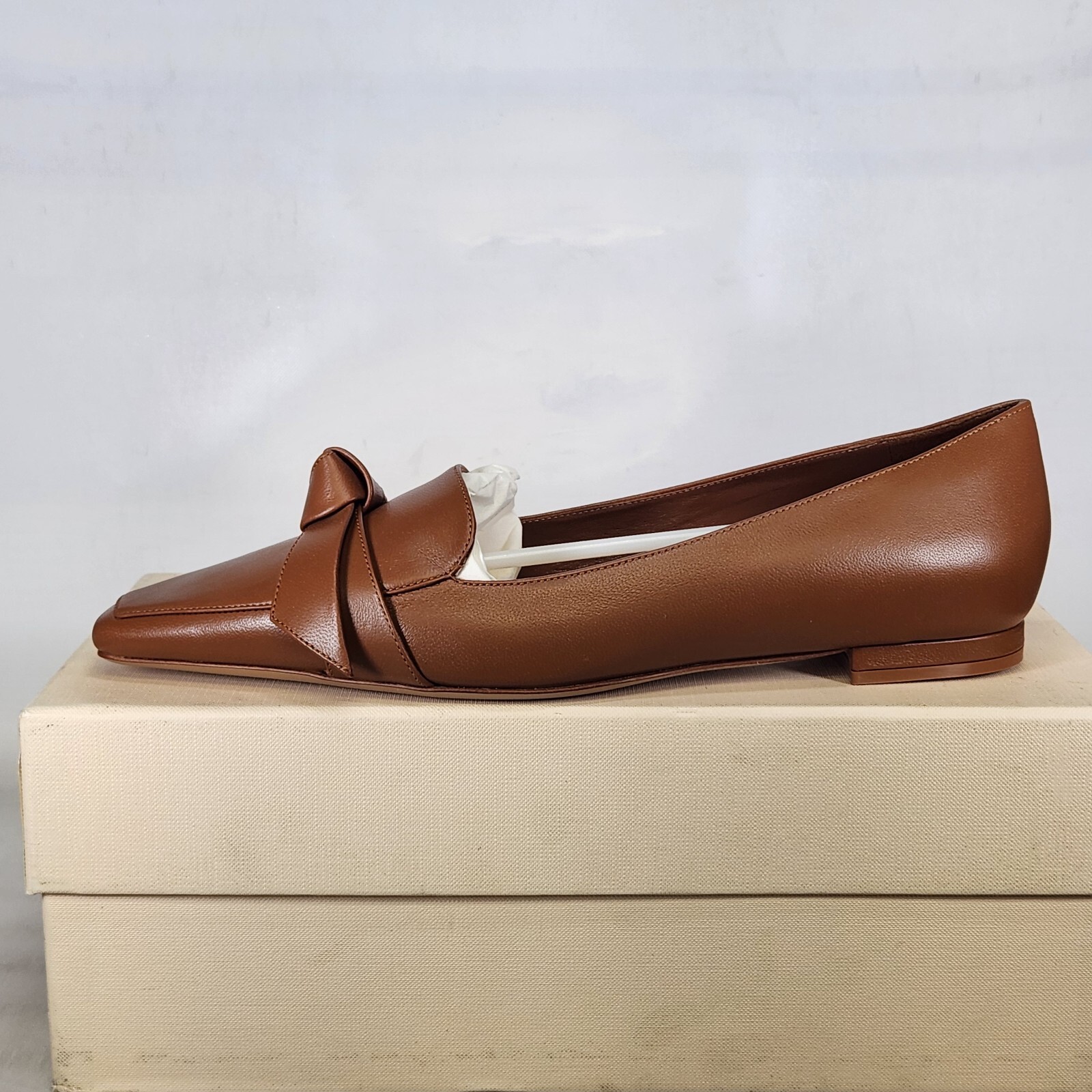 Size 12 (IT 42) – Alexandre Birman Clarita Square Loafer- Toast Nappa Leather