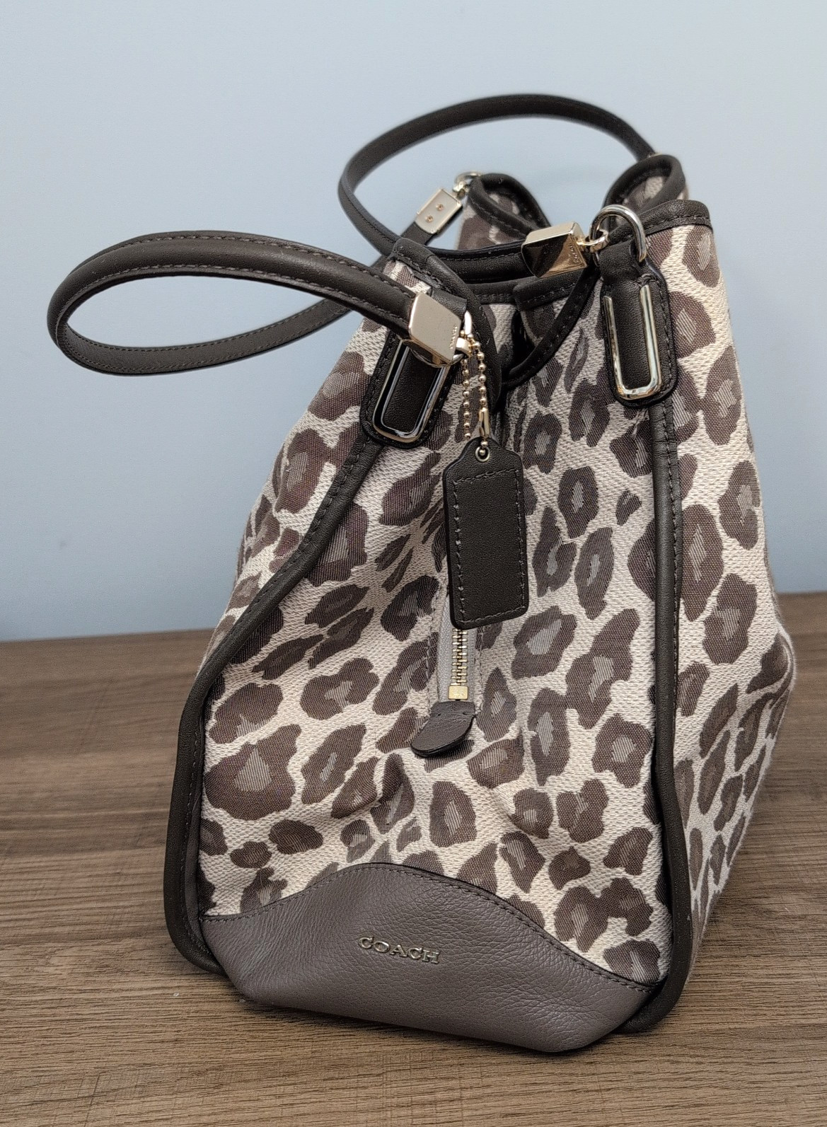 Coach Madison Phoebe Ocelot Leopard Print Beige & Tan Shoulder Bag 27908 *Flaws