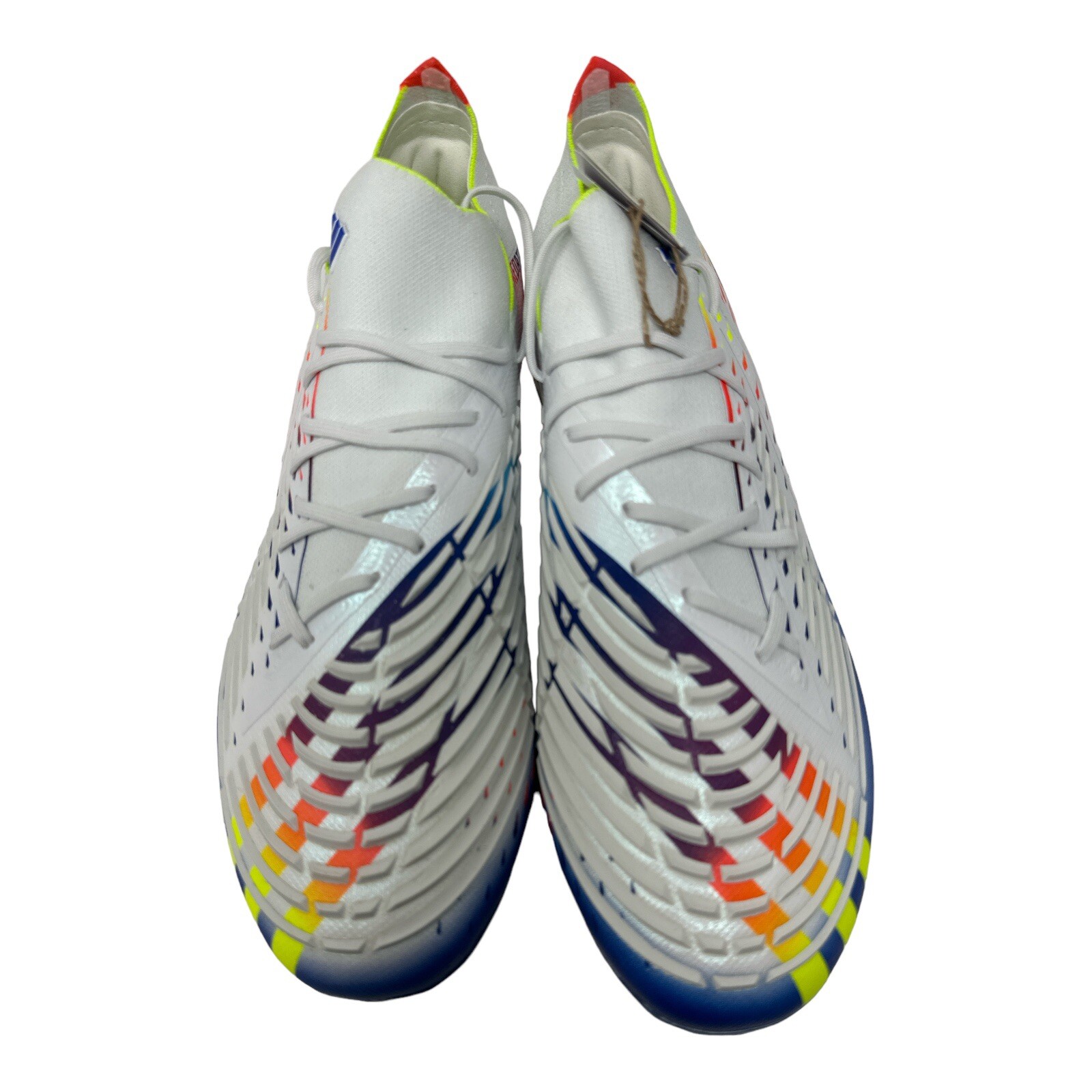 Adidas Predator Edge .1 L FG Men’s Cleats Size 9 White Yellow Blue Soccer GW1022