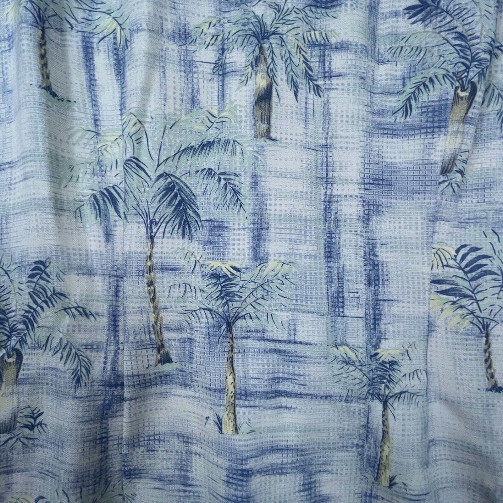 Pineapple Moon Dress Womens Medium Hawaiian 100% Silk Palm Trees Tropical Light