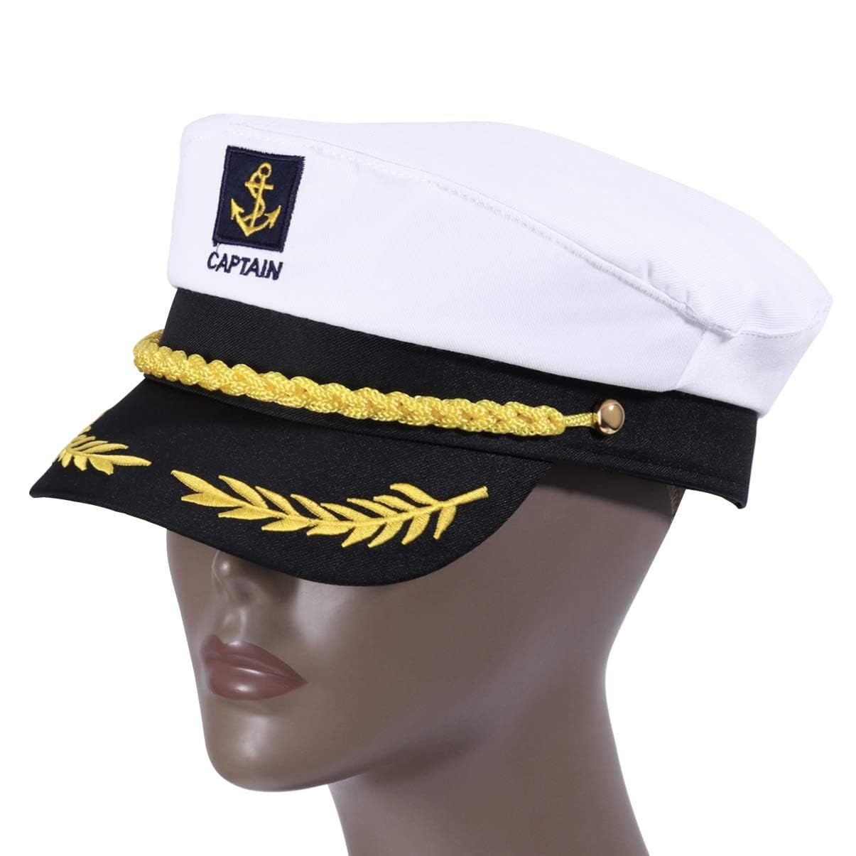 Captain Yacht Hat Boating Cap, Adjustable Sailor Marine Admiral Cosplay Hat f…