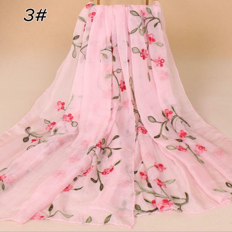 Women Soft Long Neck Large Scarf Wrap Shawl Flower Chiffon Stole Scarves180*75CM