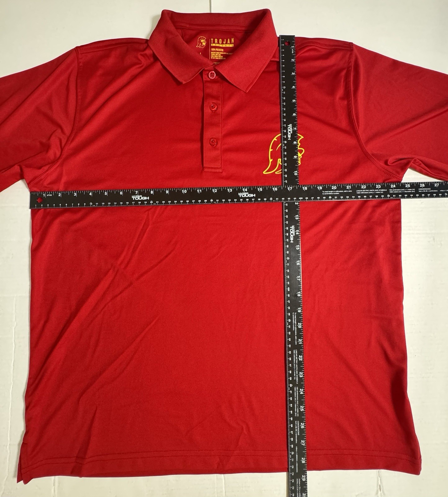 Pre Owned Excellent USC Trojans Apparel Polo Short Sleeve Shirt Red Men Sz Large