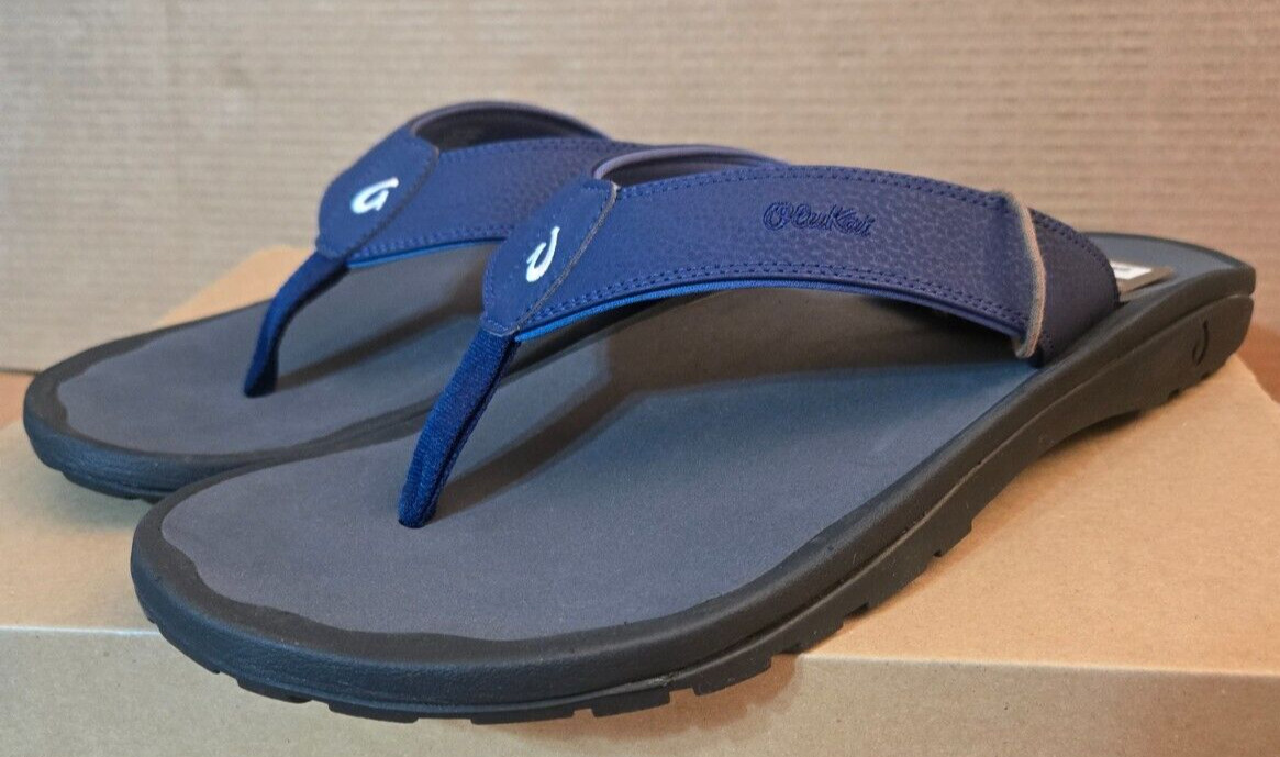 OluKai Men’s Ohana Flip Flop Sandals Size 17 Pacifica Dark Shadow 10110A-HF6C