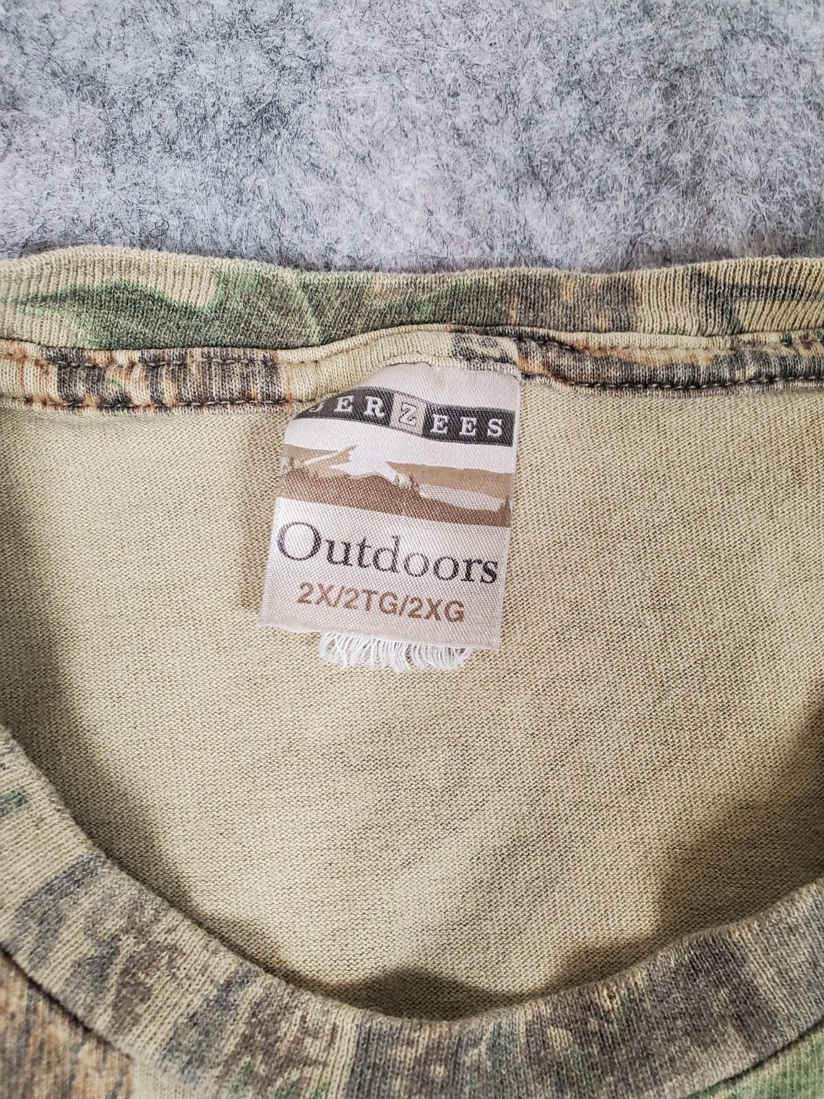 Vintage Jerzees Camo Shirt Mens Size 2XL Mossy Oak Long Sleeve Pocket