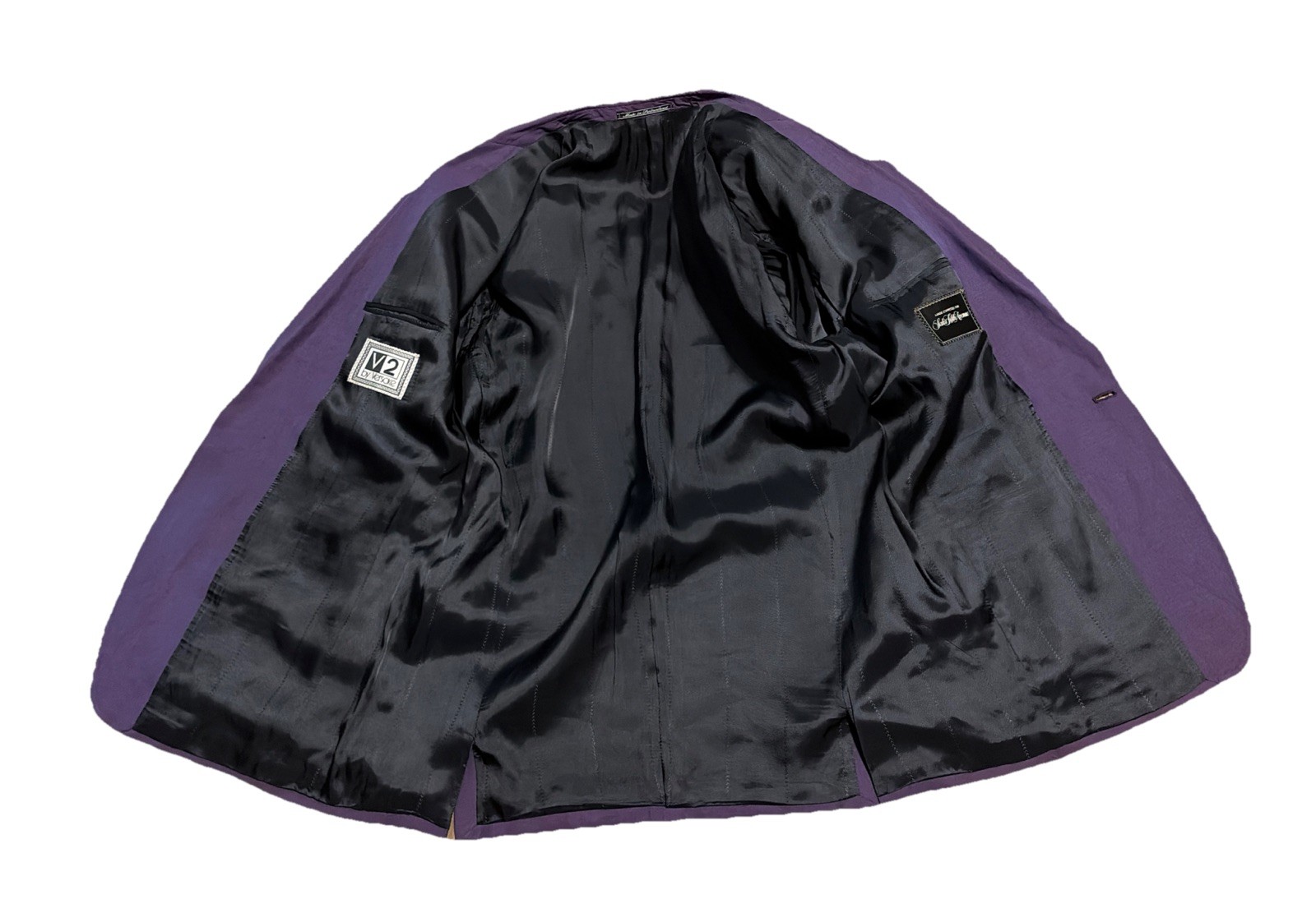 Vintage Versace V2 Purple Linen Rayon Blazer Single Breasted Size 52 IT 90s RARE