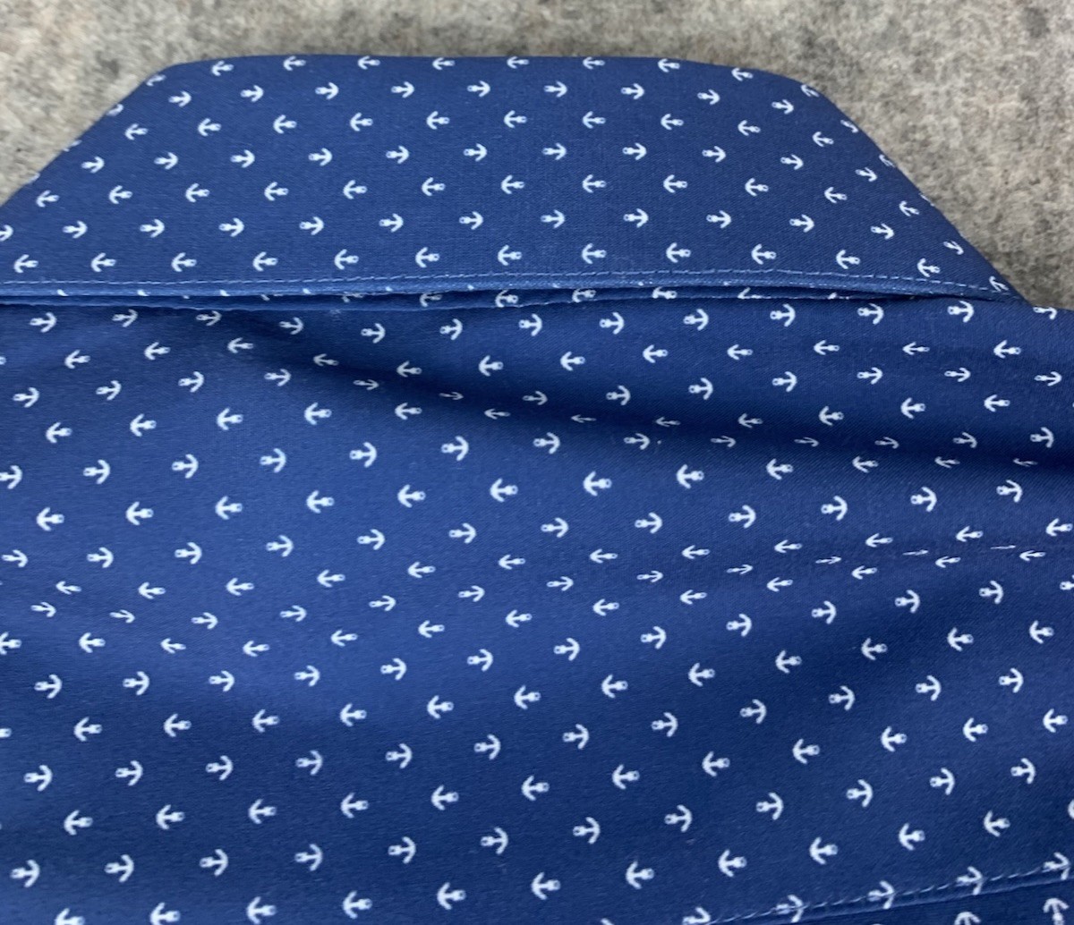 Nautica Slim Fit Men’s Button Up Shirt, Navy Blue, Anchors Print, Size Large