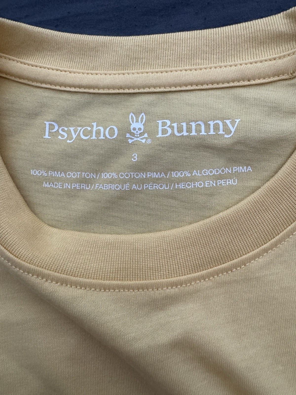 Psycho Bunny Elias Graphic Tee Mens S Sz 3 Sahara Sun Yellow Embroidered NWT