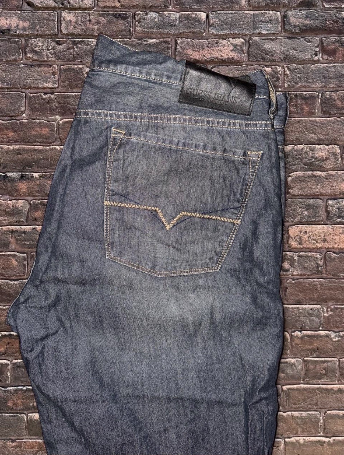 GUESS Men’s Dark Wash Bootcut Jeans Regular Fit Mid Rise 5-Pocket Zip