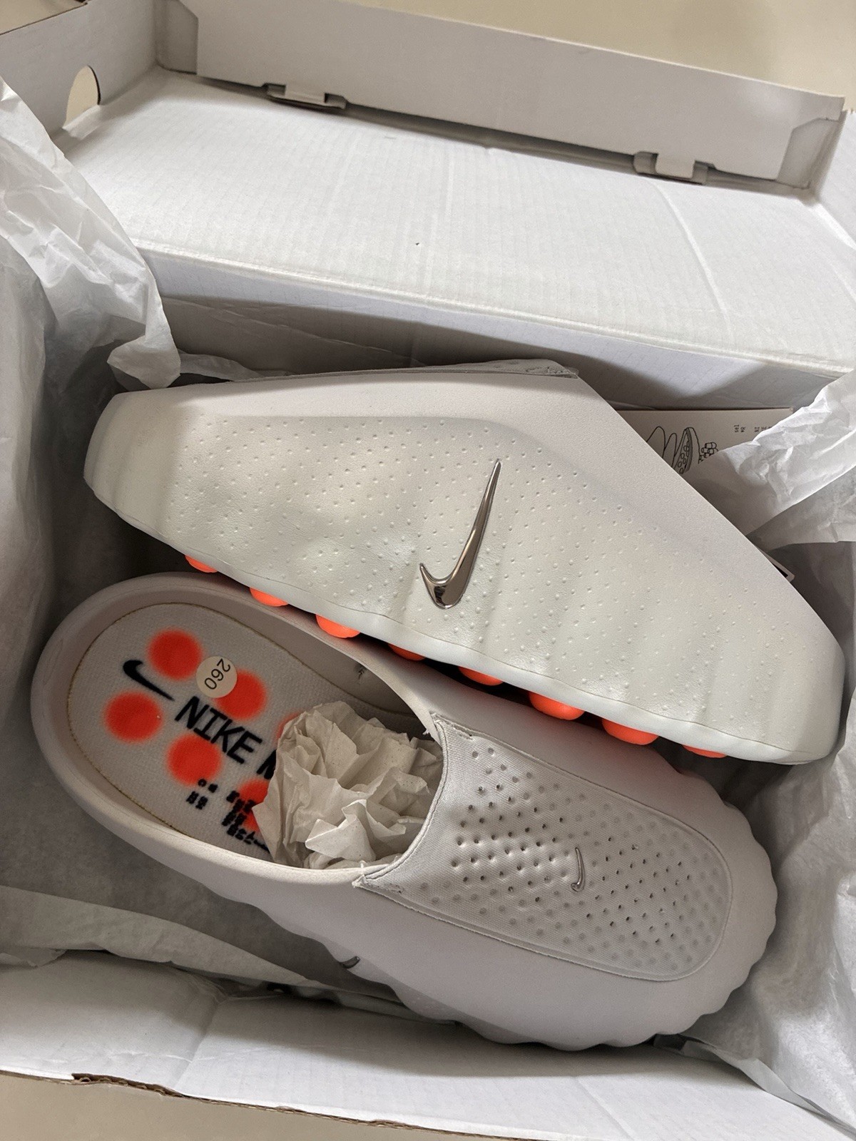 Nike Mind 001 Men’s Slip-On Low Top Sneakers White/Orange HQ4307 003