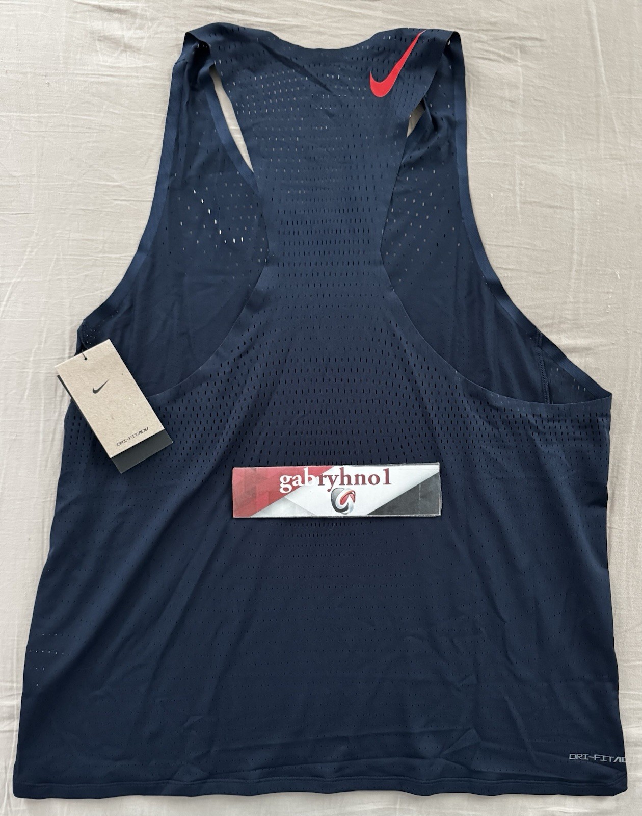 Nike Aeroswift Dri-Fit ADV Running Singlet FN4231-451 Obsidian Mens Size Large