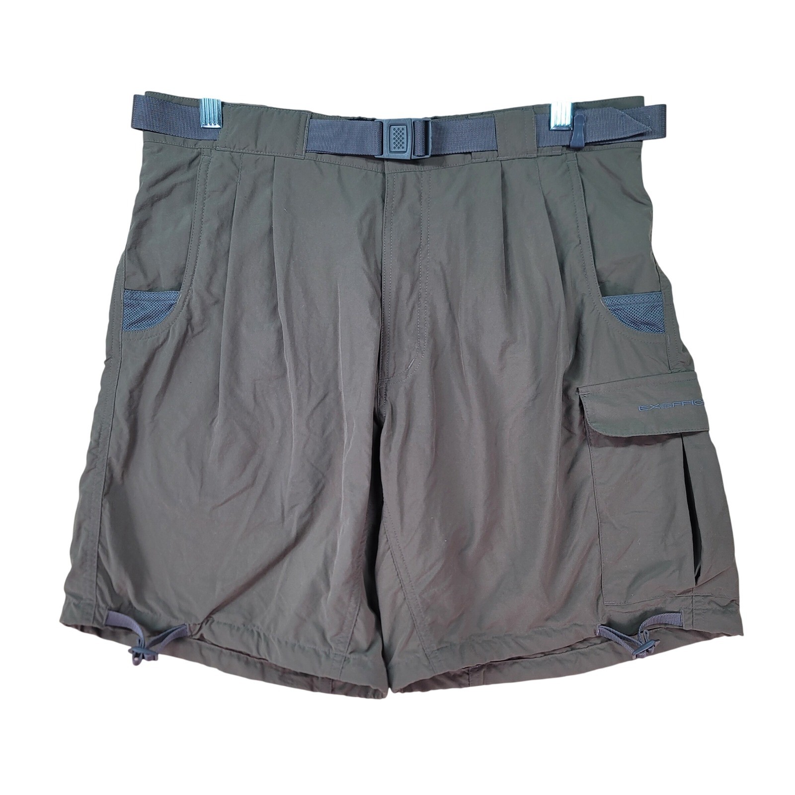 ExOfficio Cargo Shorts Mens M (32-34) Brown Hiking Outdoor Nylon Belted Liner