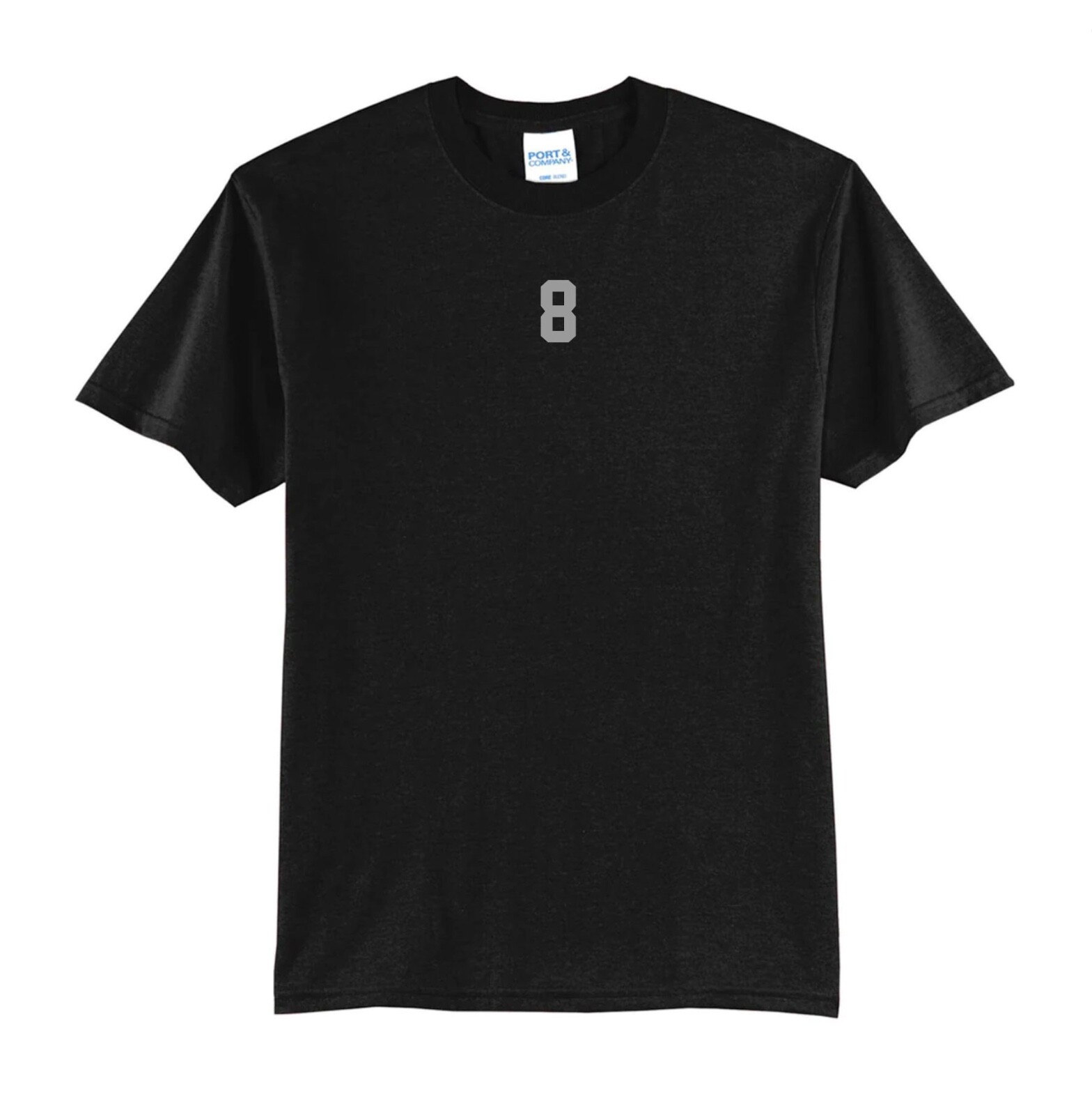 NUMBER 8-T-SHIRT-NEW-SPORTS-FOOTBALL-BASEBALL-HOCKEY-BASKETBALL-LOW PROFILE