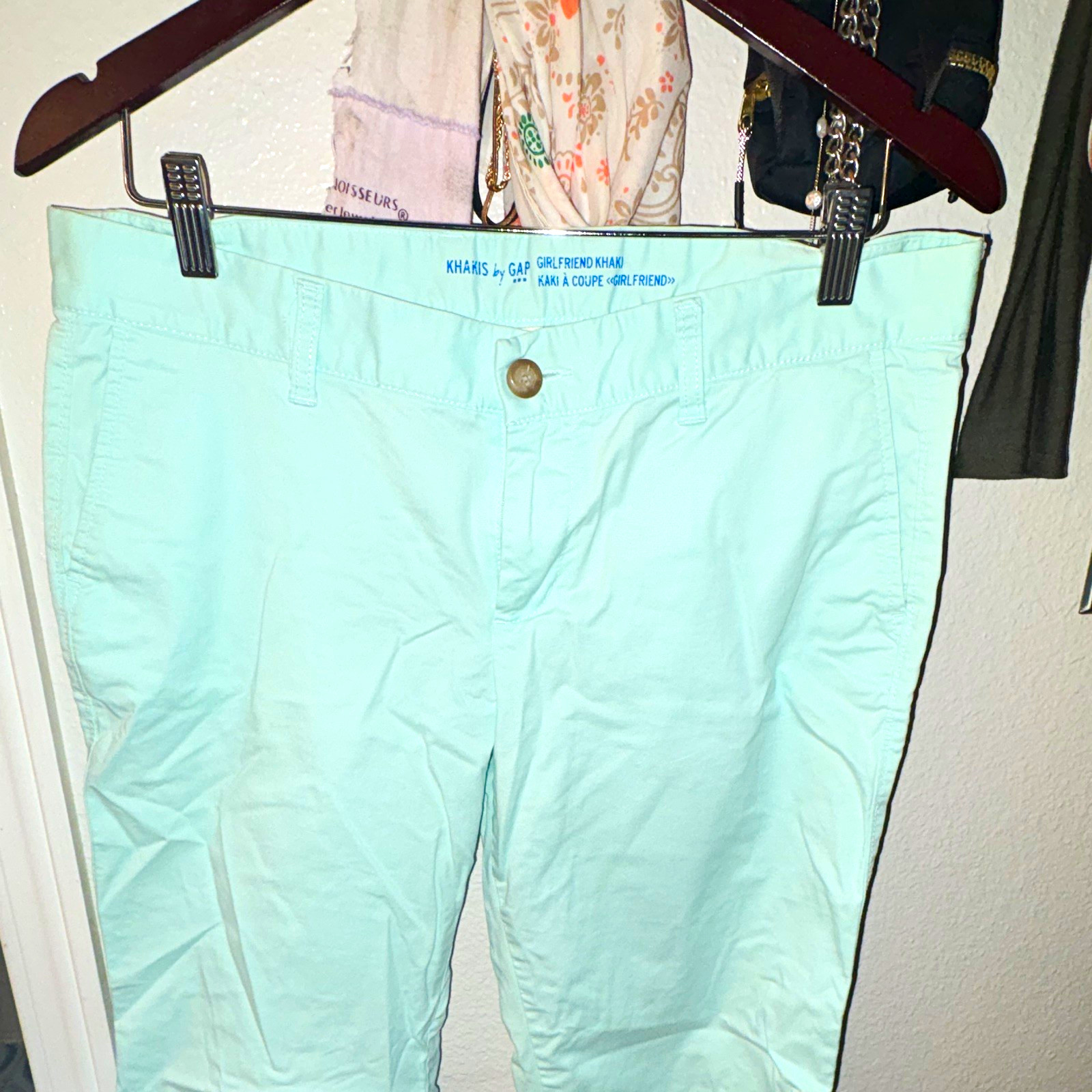 GAP Women’s Light Blue Cotton Twill Girlfriend Khaki Pants Tapered 8R