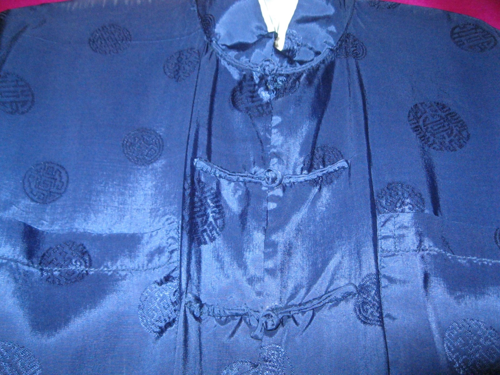 CHINA, 2 PC. NAVY BLUE COLORED ASIAN STYLE TOP & SLACKS, NEW, SZ S/M.