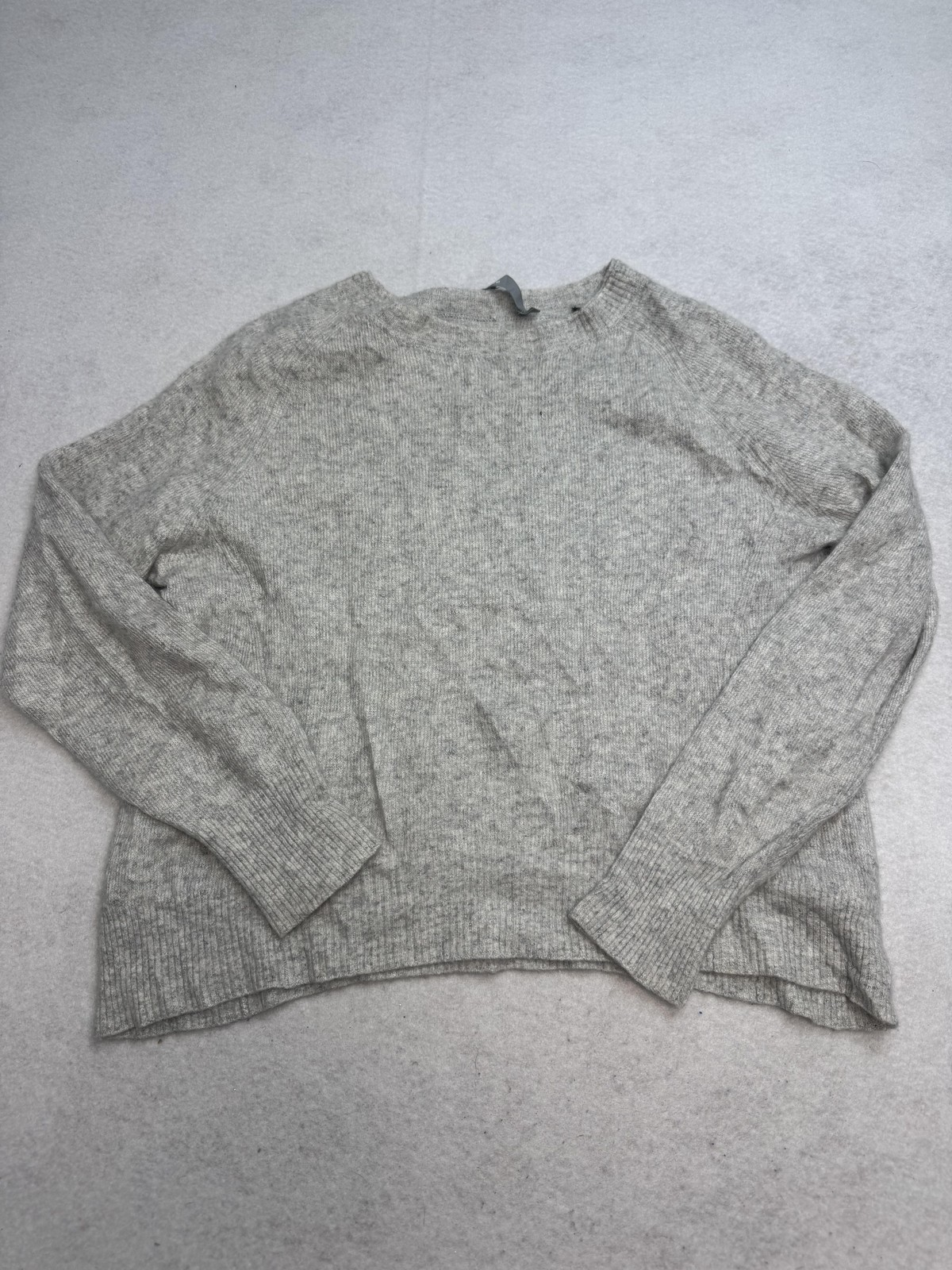 Vince Sweater Womens XS Gray Cashmere Linen Crewneck Long Sleeve Pullover Knit