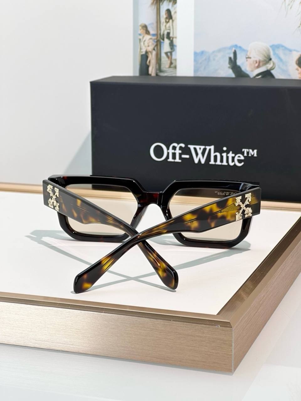Off-White Square Eyeglasses Black Tortoiseshell Frame Luxury Designer Glasses Un