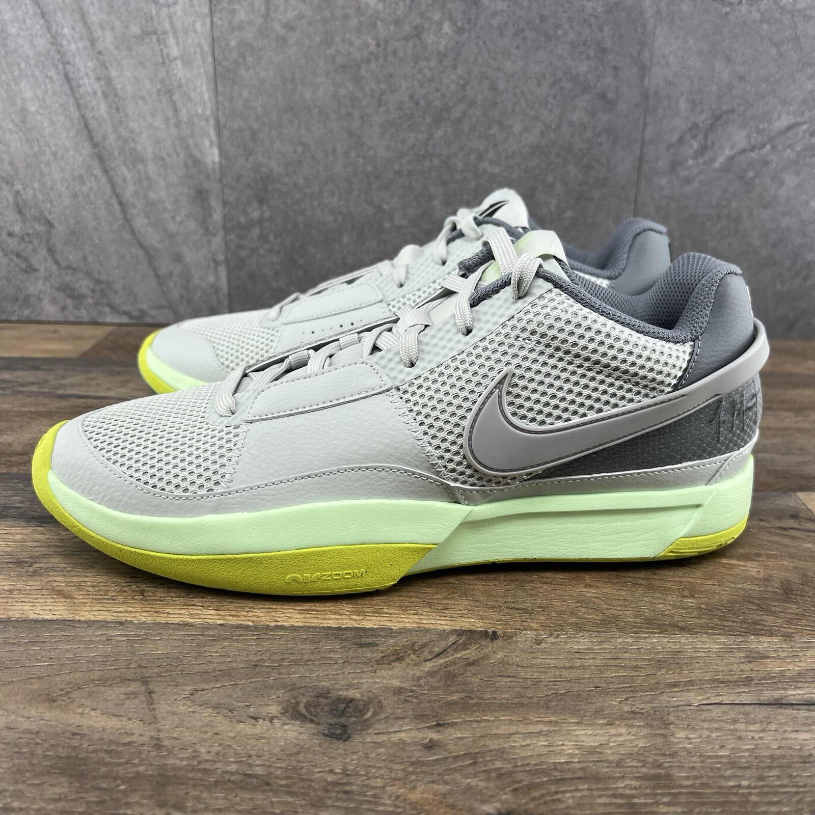 Nike Ja 1 Sz 10 Mens Light Silver Granite Cyber Gray Basketball Shoes New