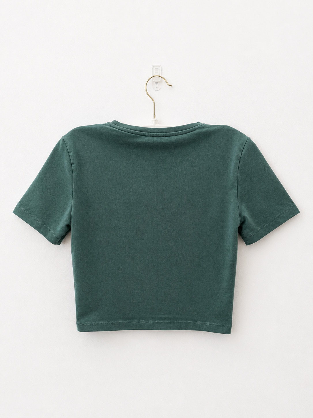 ZARA Sage Green Cropped Stretch Top XS | Cotton Blend Fitted Tee