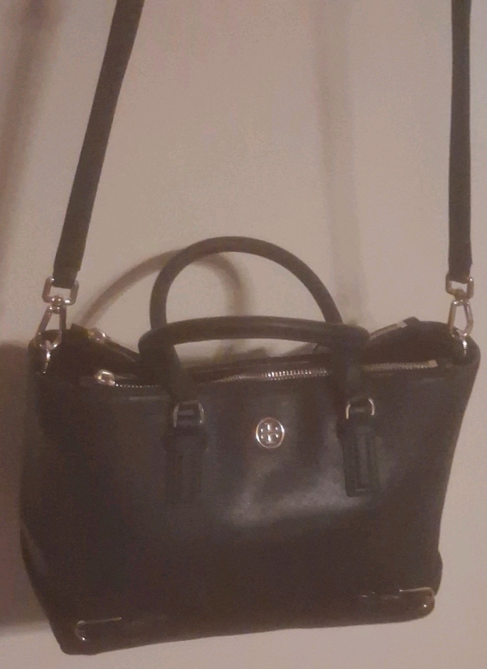 Tory Burch Robinson Multi Saffiano Double Zip Tote Crossbody Shoulder Bag