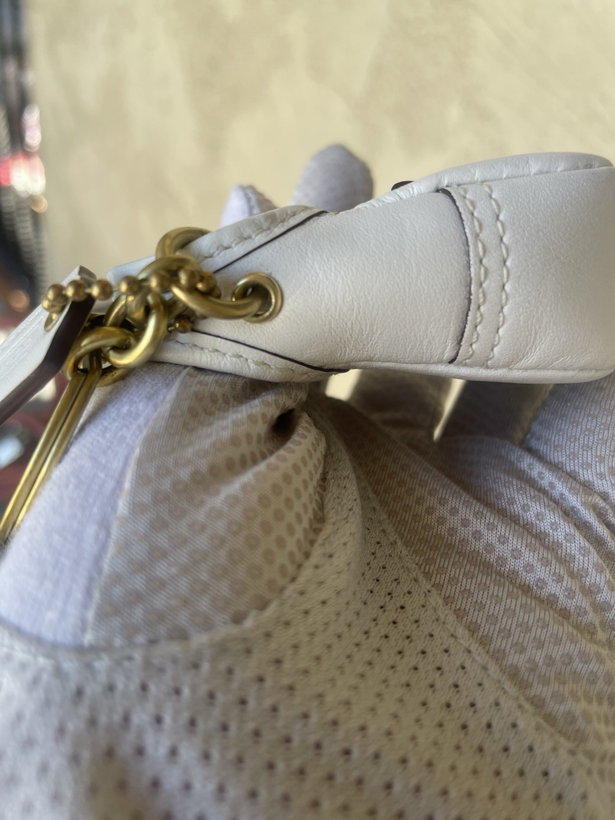 COACH, Legacy, Ergo Vintage Keychain- White, Y2K