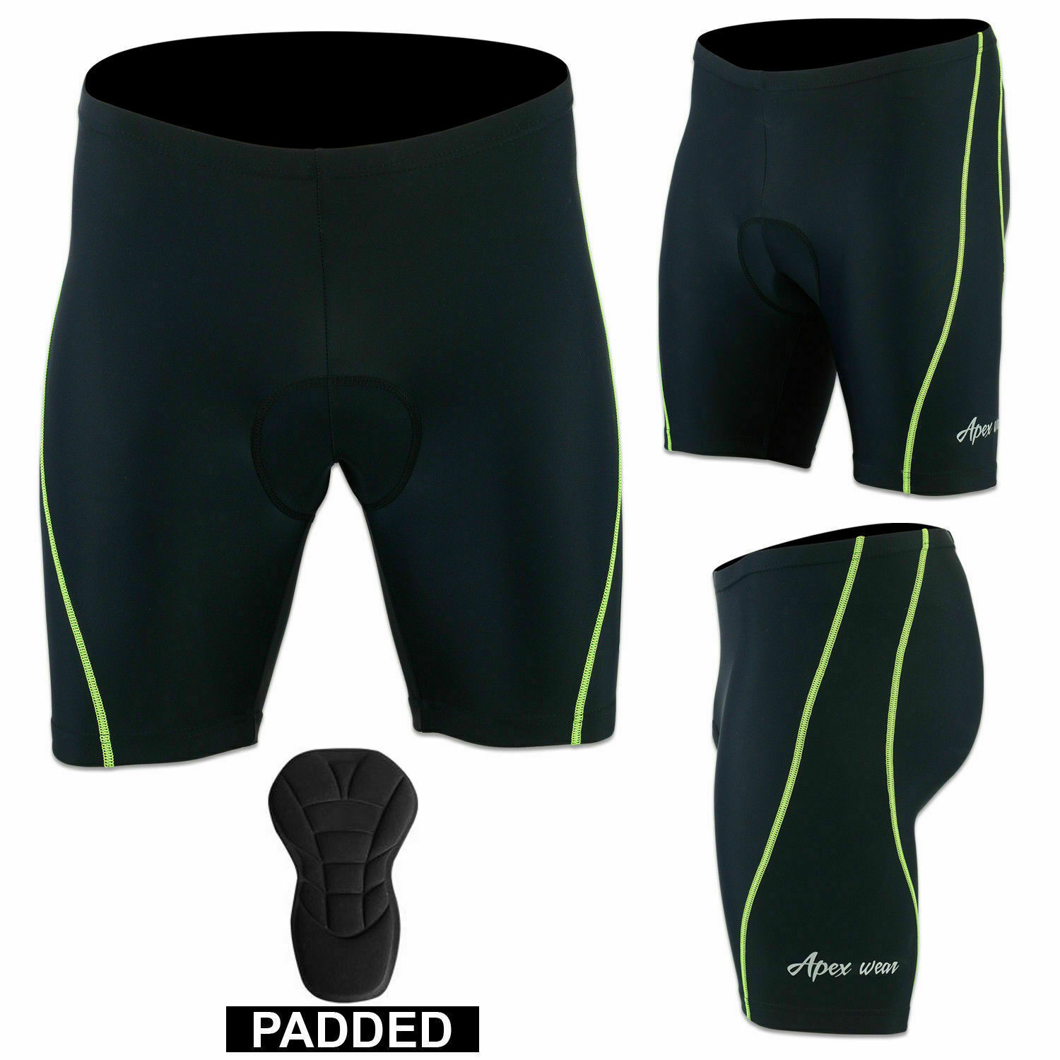 Mens Cycling Cycle Shorts Anti-Bac Coolmax Padded MTB Bicycle Short S to XXL
