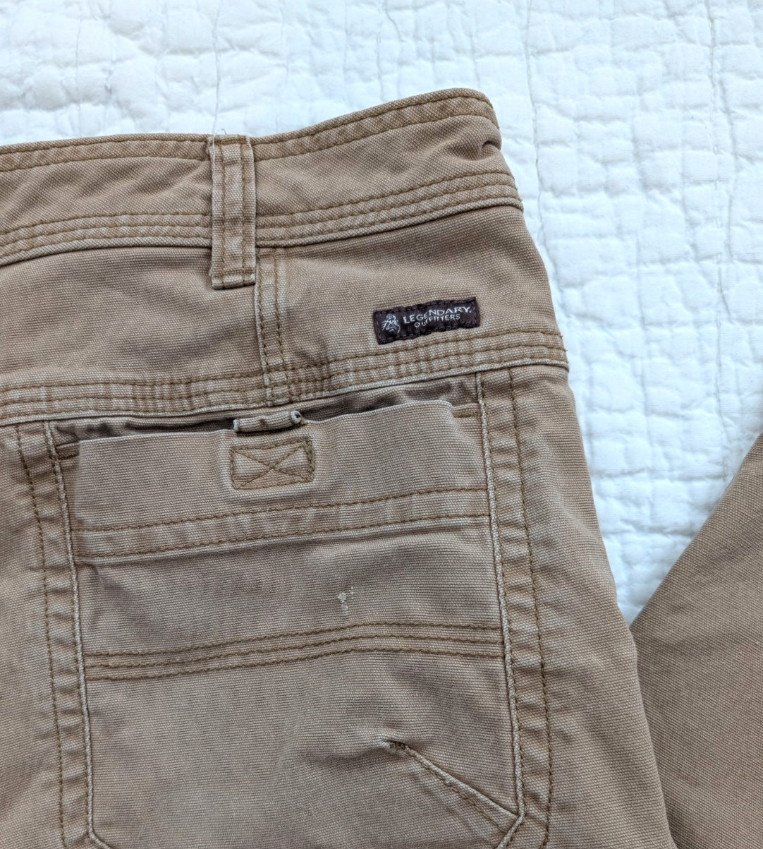 Legendary Outfitters Men’s Canvas Pants 38X32 Brown Stretch Workwear Hunting