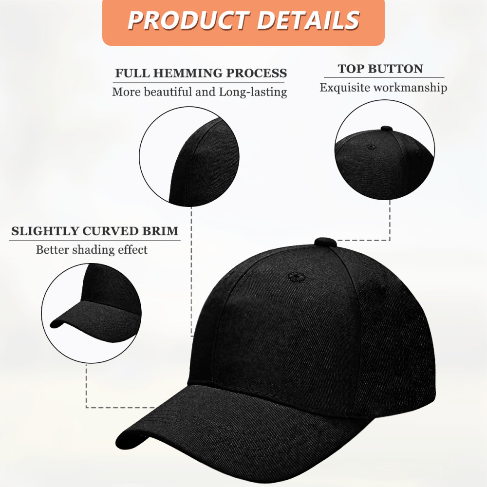 Personalized Custom Logo Baseball Cap Unisex Adjustable Hat Multiple Color