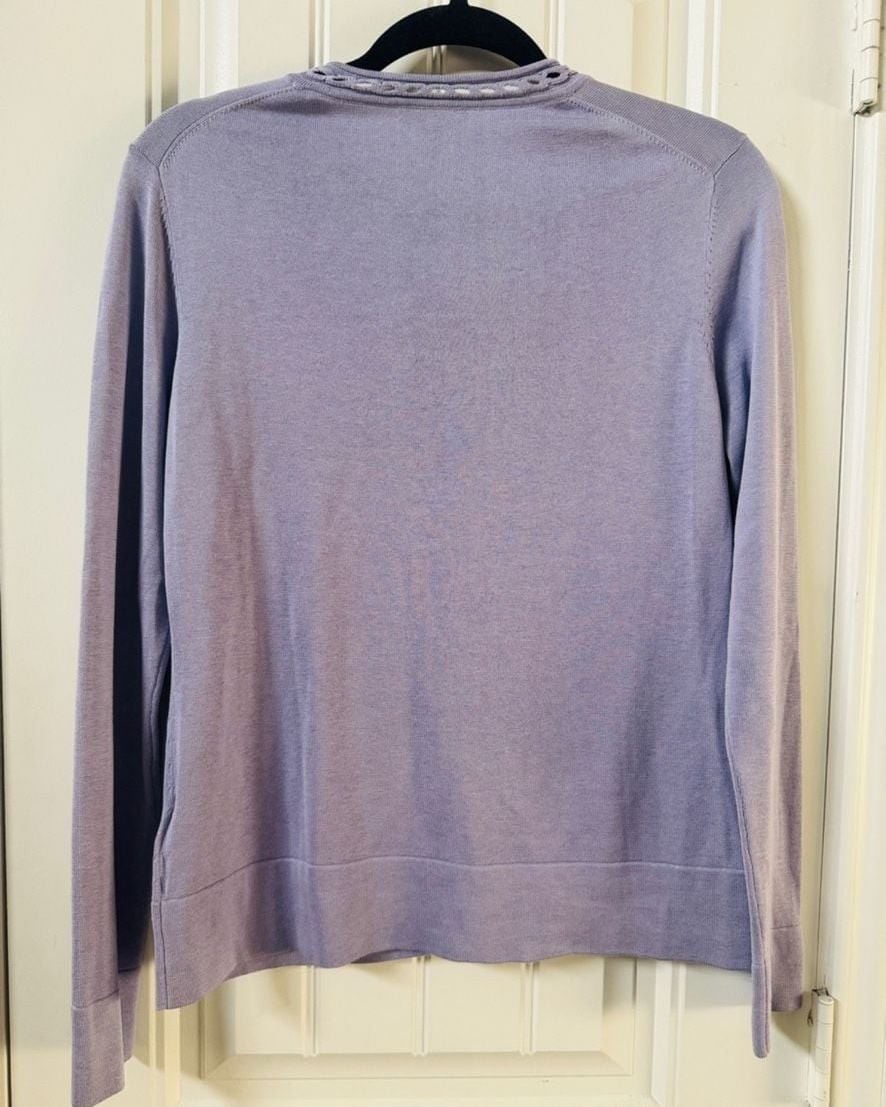 Brooks Brothers Silk & Cotton Blend Open Stitch Cardigan minimalist preppy