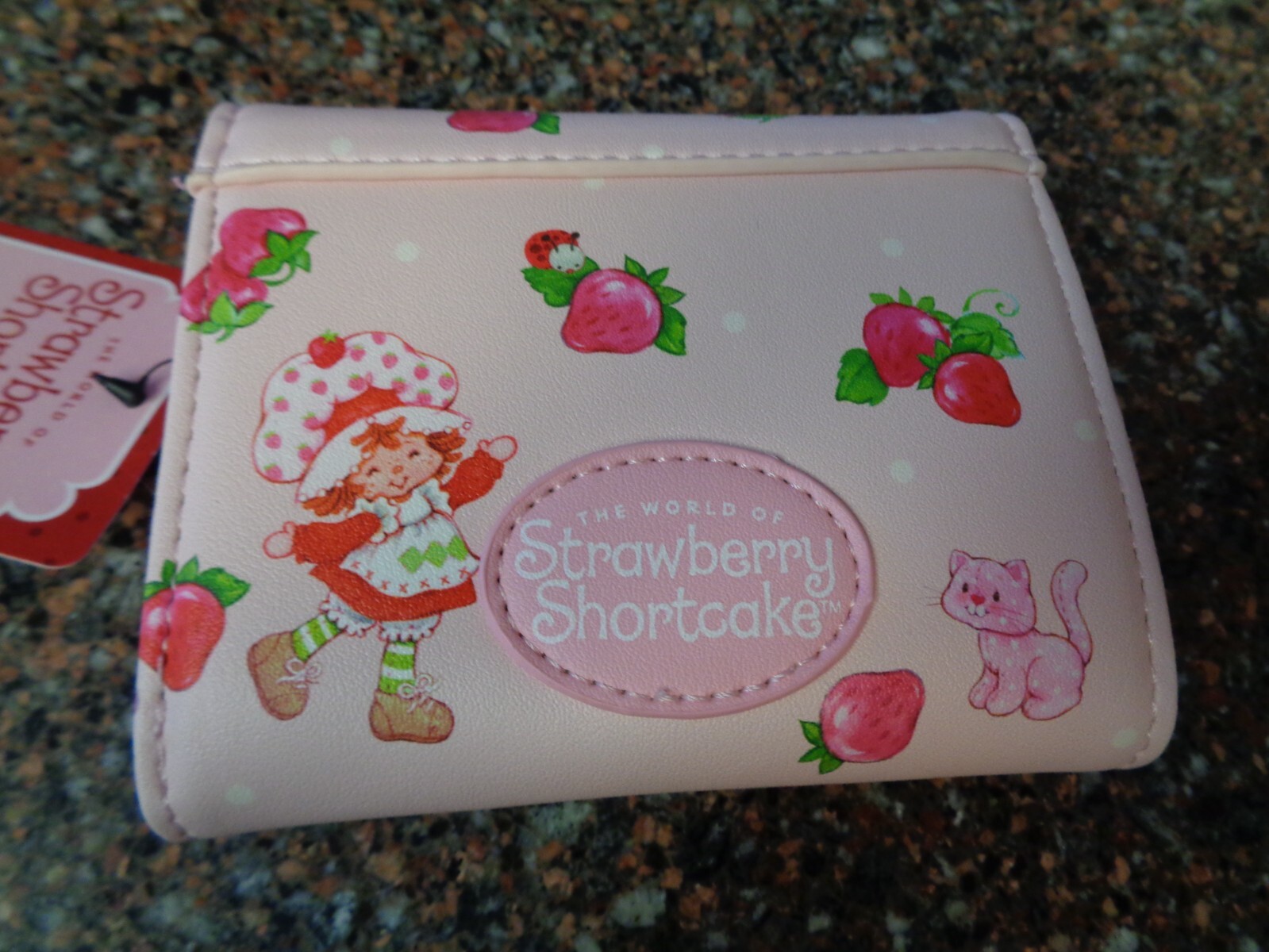 Strawberry Shortcake Strawberries 🍓Satin Lace Up Bow Flap Snap Wallet NWT