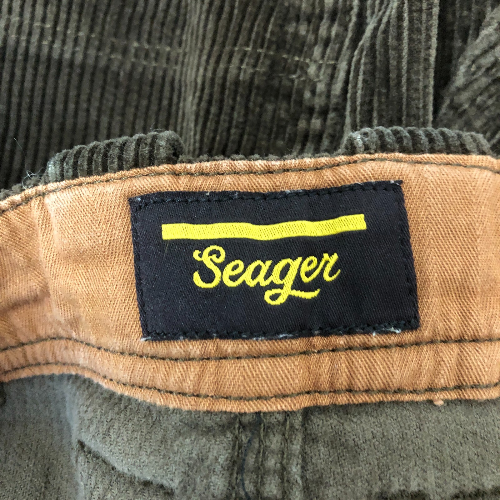 Seager Shorts 33 Mens Brown Bison Relaxed Fit Carpenter Corduroy Casual Workwear