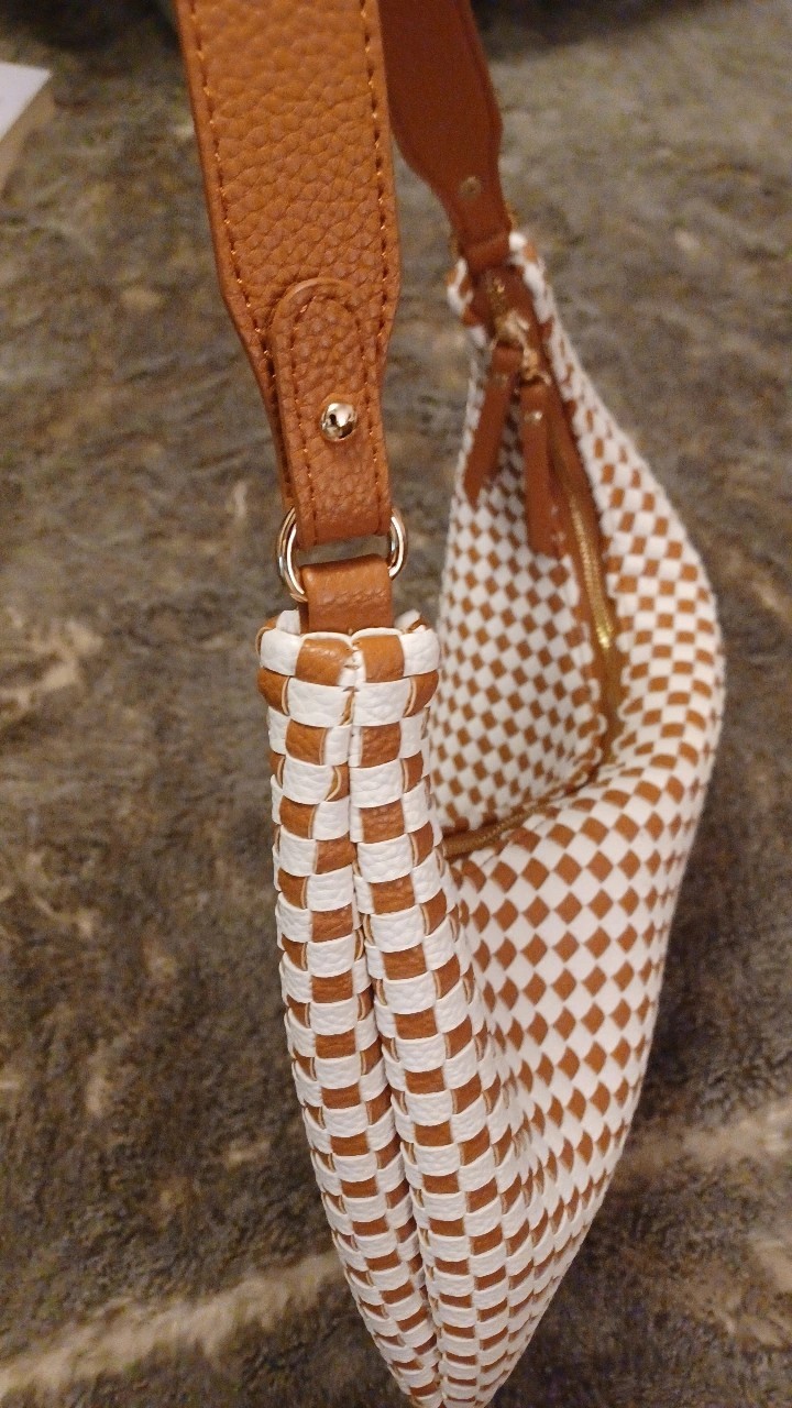 Checkered AH DORNED Vegan Leather Slouchy Shoulder Handbag/Purse