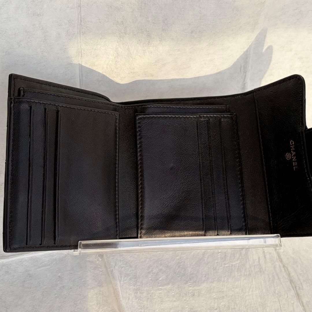CHANEL Wallet Matelass Compact Wallet Gold Hardware