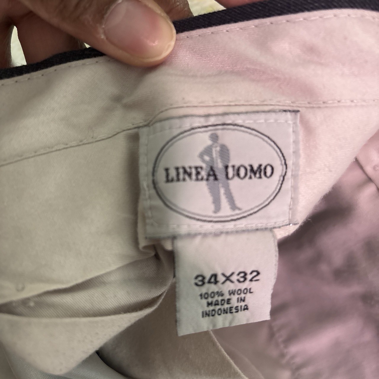 Charcoal Grey Flannel Wool Trousers 34×32
