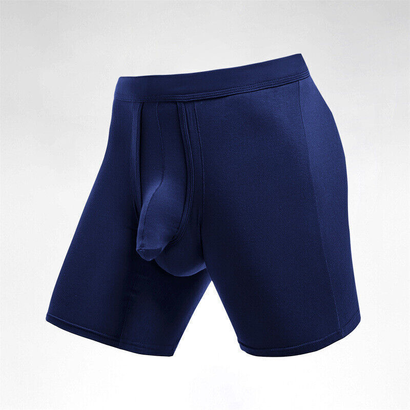 Mens Long Underwear Separate Ball Pouch Breathable Comfort Sports Boxer Trunks