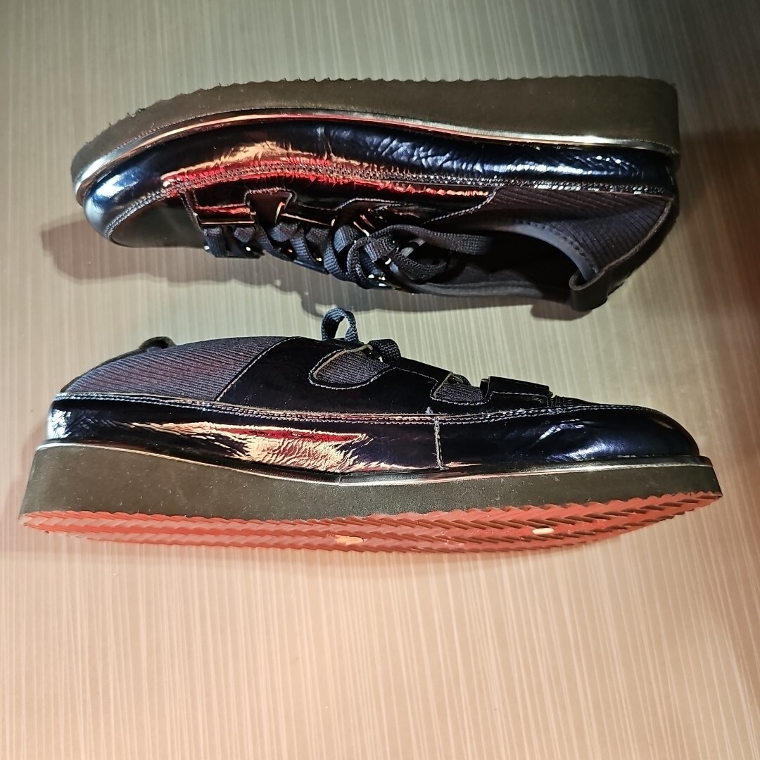 Ron White Noki Stretch Fabric & Crinkle Nappa Leather Wedge Sneaker 37.5 (US 7)