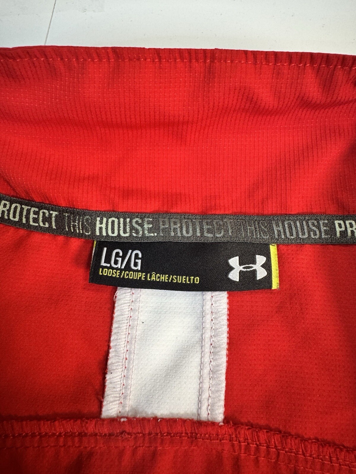 Under Armour Men’s Fan Cloth 1/4 Zip Jacket Pull Over Mens Size Large RED