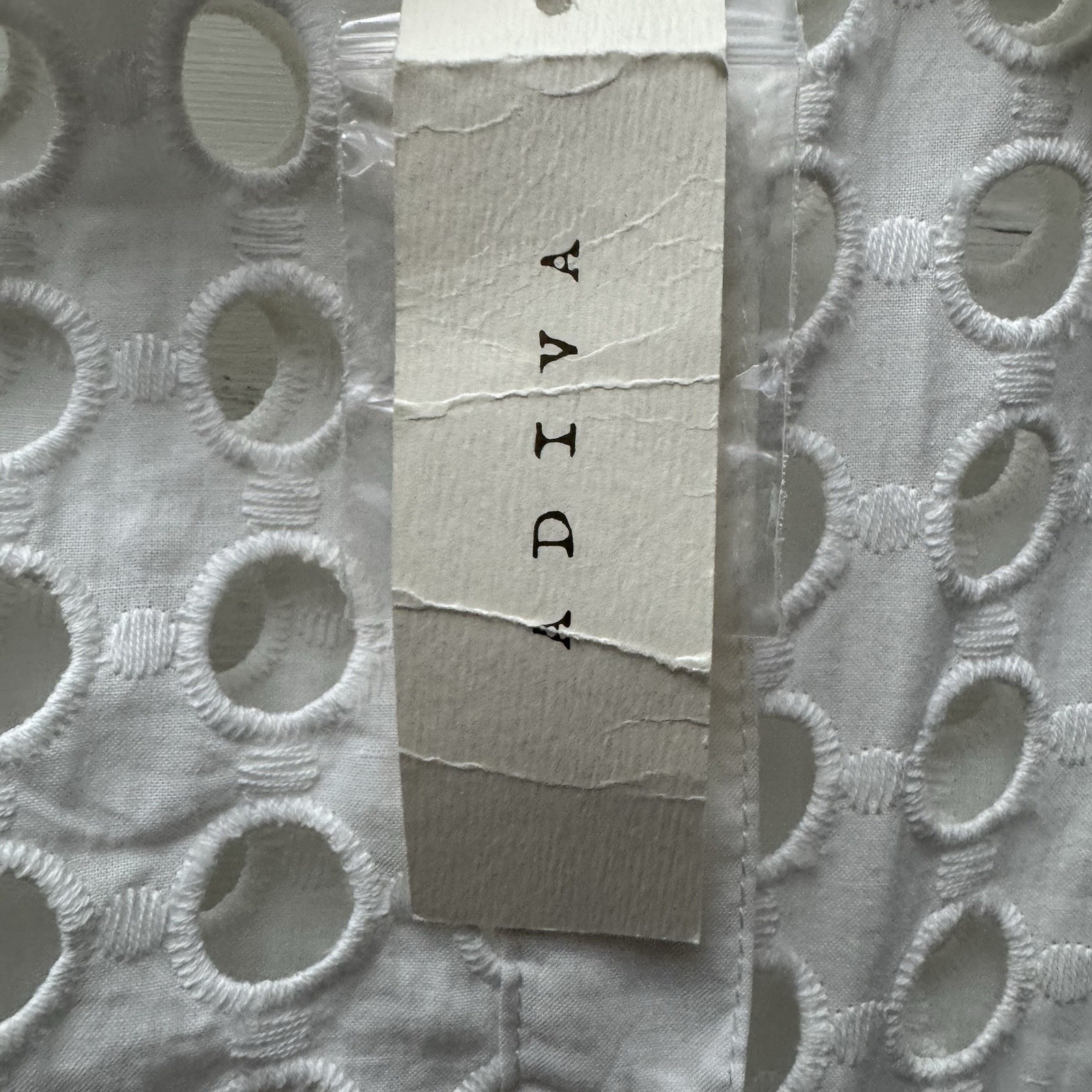 Adiva White Eyelet Button Front Tunic Shirt Small 100% Cotton NWT
