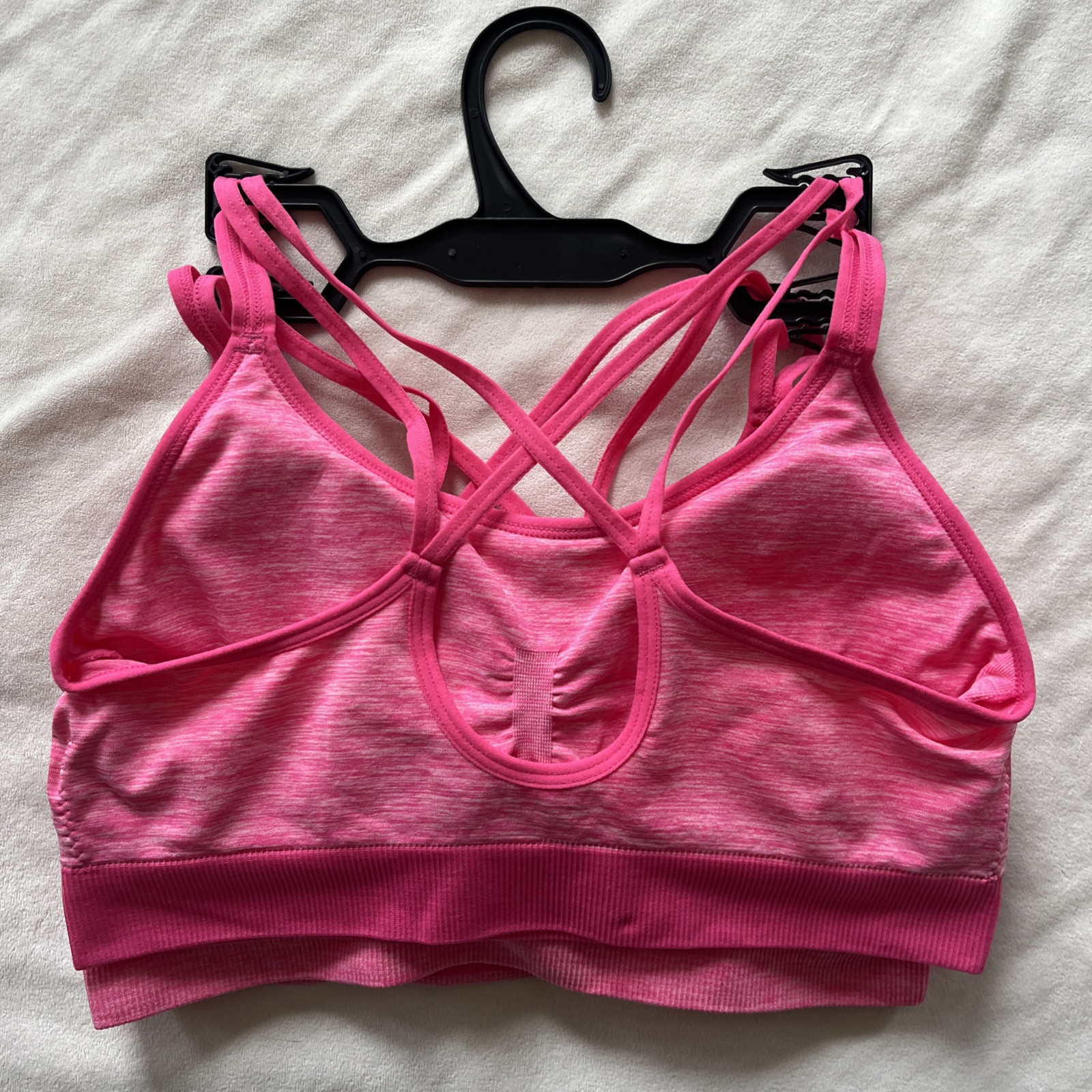 RYKA Sports Bra 2 PACK Supportive Removable Pads Crossback Tagless NWT LARGE
