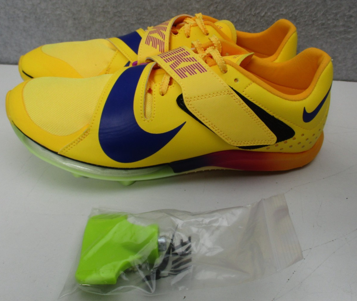 Nike Air Zoom Long Jump Elite Mens Sz 9 Yellow Citrus Track and Field Spikes