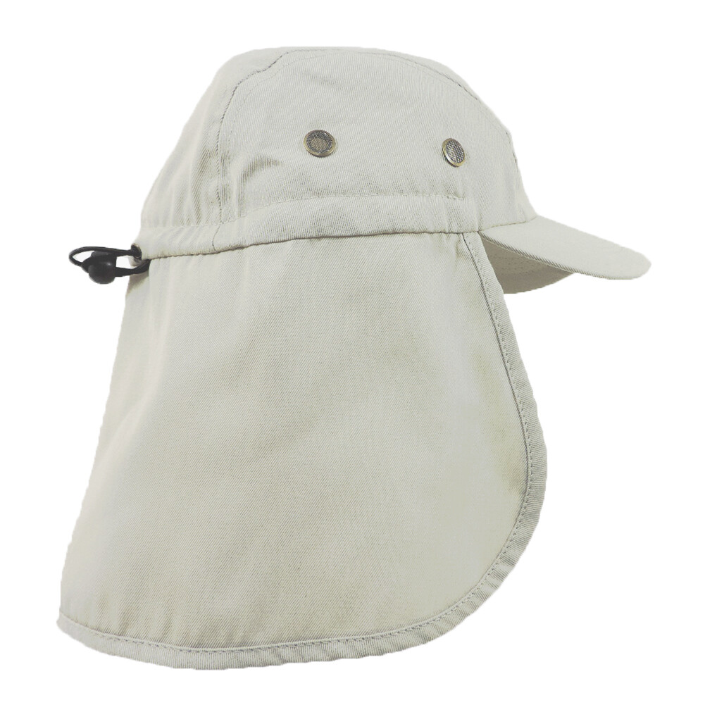 Foreign Legion BDU Cadet Long Neck Flap Hat Military Flat Top STONE BEIGE Cap
