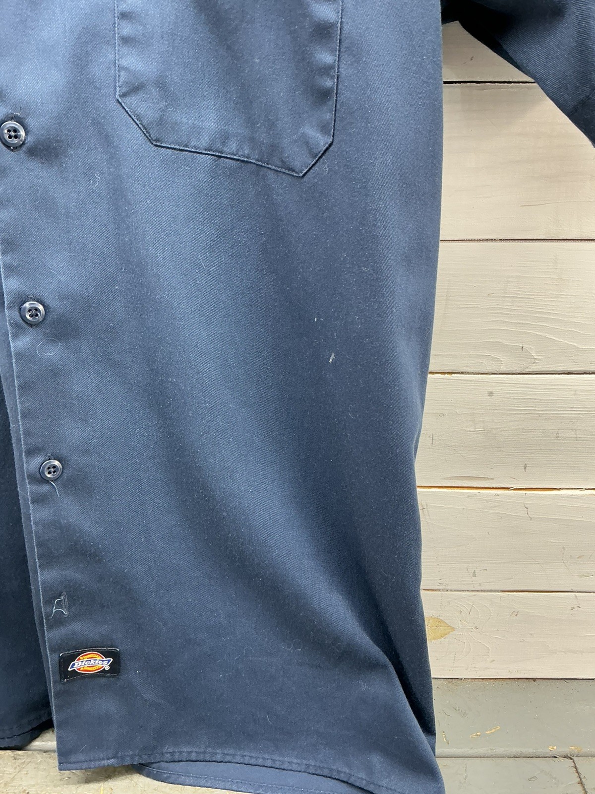 Dickies Work Shirt Men’s Medium Blue Short Sleeve Button Up