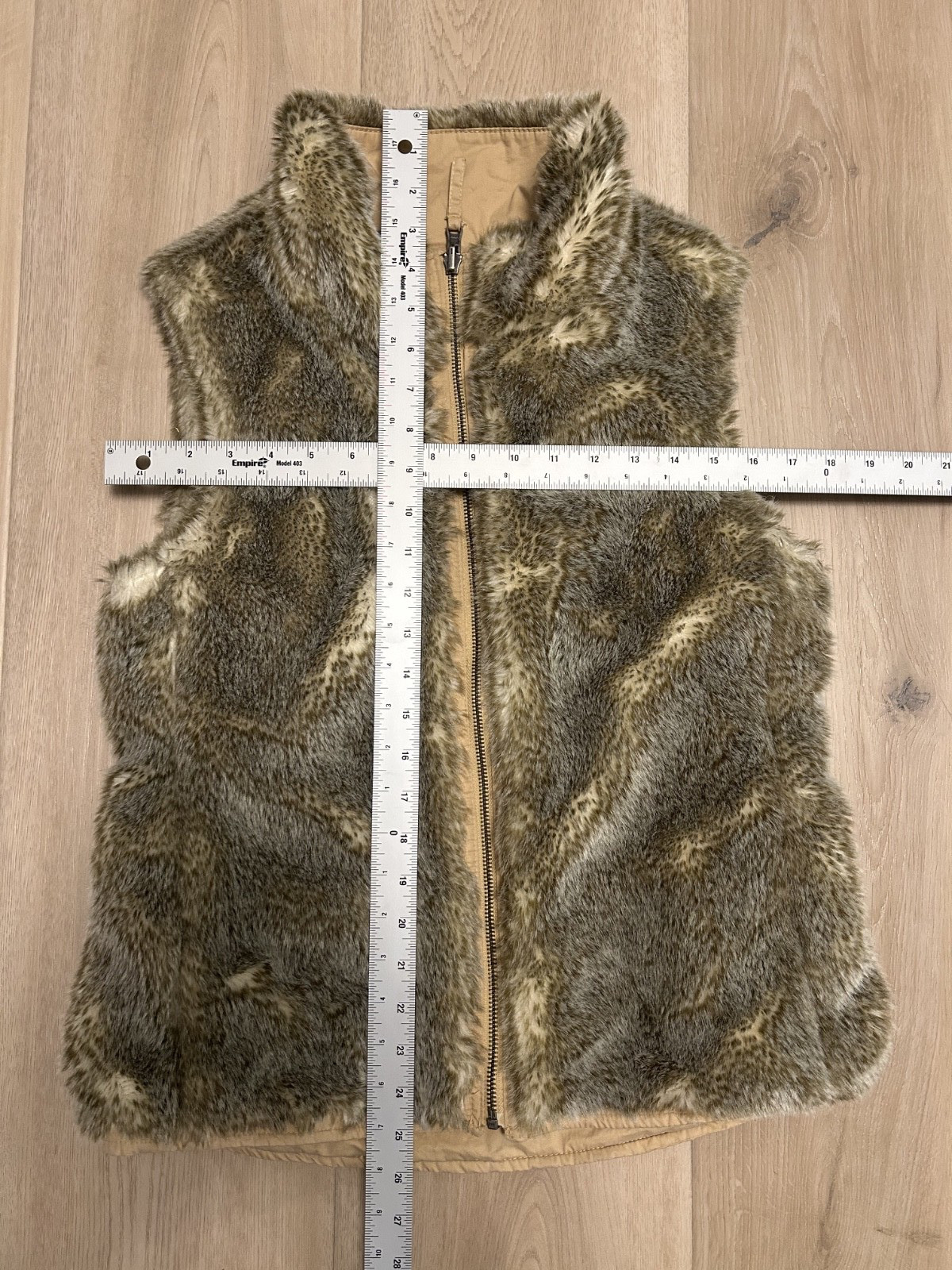 Women’s YKK I.D. On Zipper Soft Fur Zip Front Vest Jacket, See Image For Size