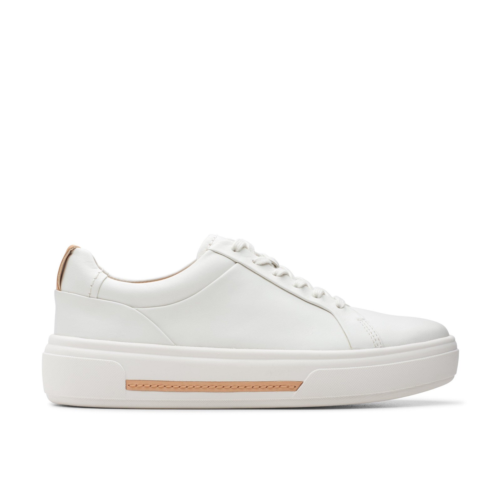 Clarks Womens Hollyhock Walk White Leather Active Sneakers Shoes
