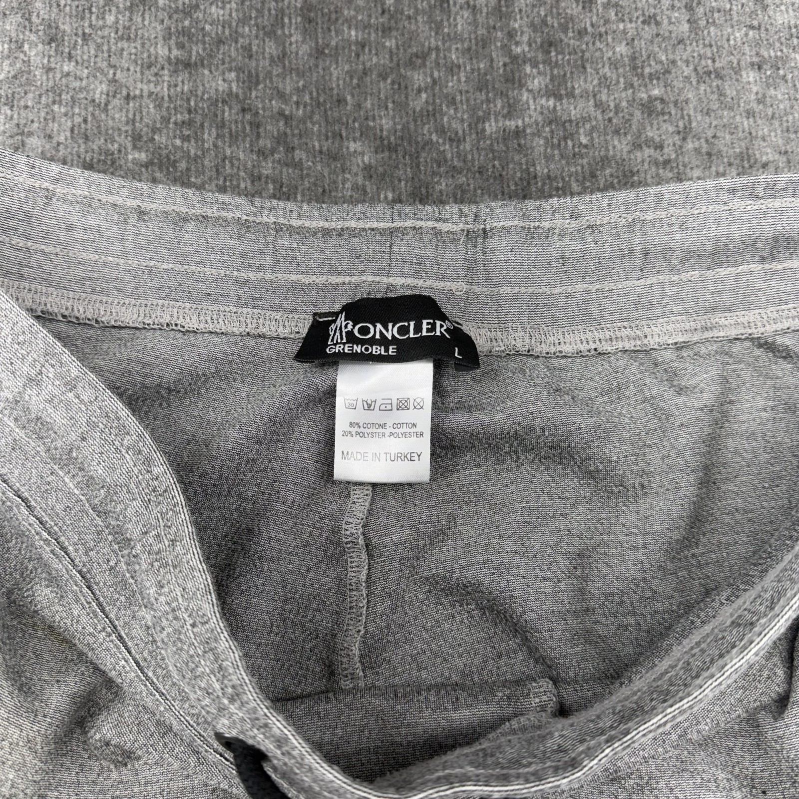 Moncler Grenoble Sweatpants Mens L Gray Logo Joggers Zip Pocket Cotton Lounge